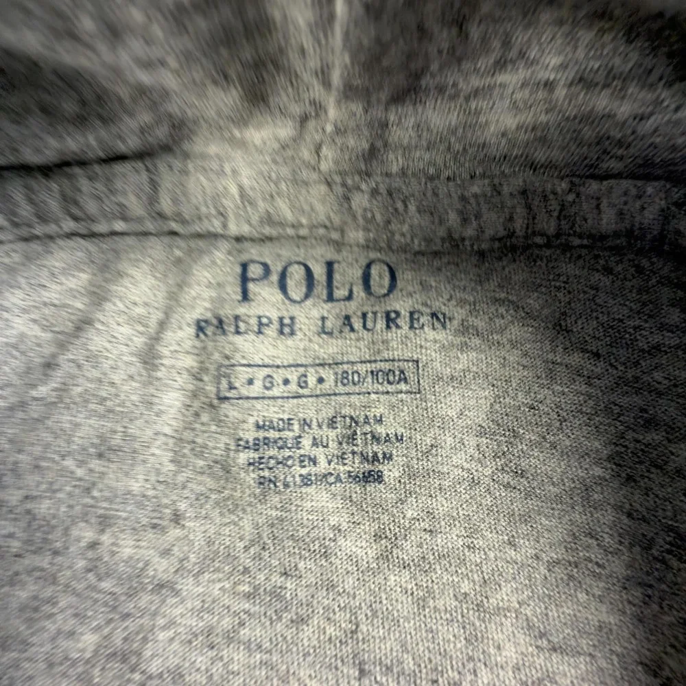 Polo Ralph Lauren Mens Gray Cotton Long Sleeve Hooded T-Shirt Pony Logo L 1690